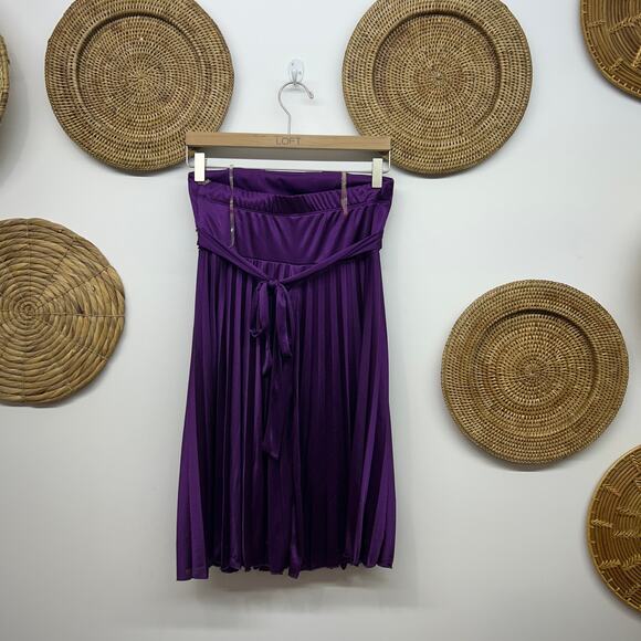 Vintage Y2K 2000s Speechless Strapless Mini Dress Small Purple Sequins Pleated - Picture 3 of 7